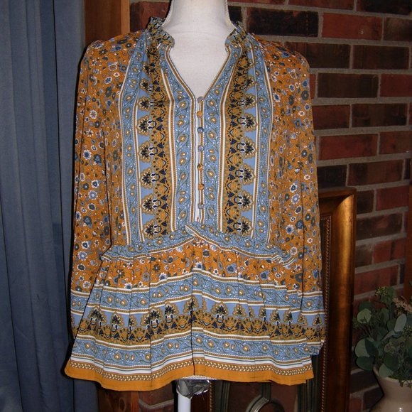 Current Air Tops - Current Air Button Detail Balloon Sleeve Top XS